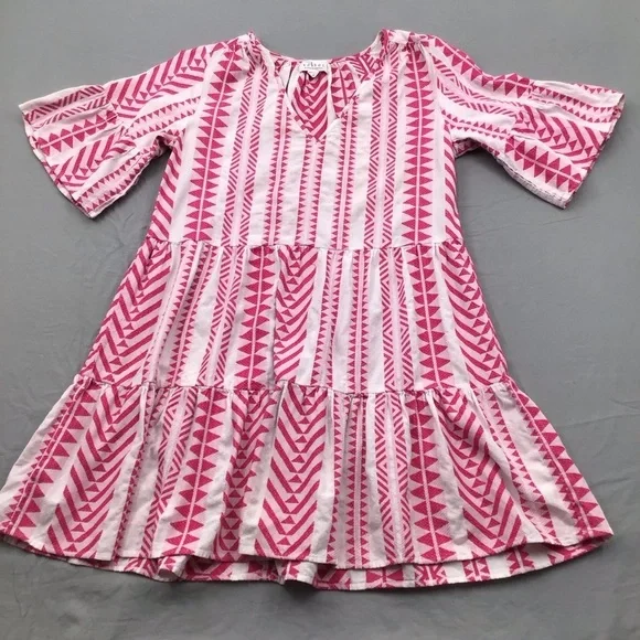 Velvet by Graham & Spencer Madelina Pink and white Mini Dress - Picture 3 of 13